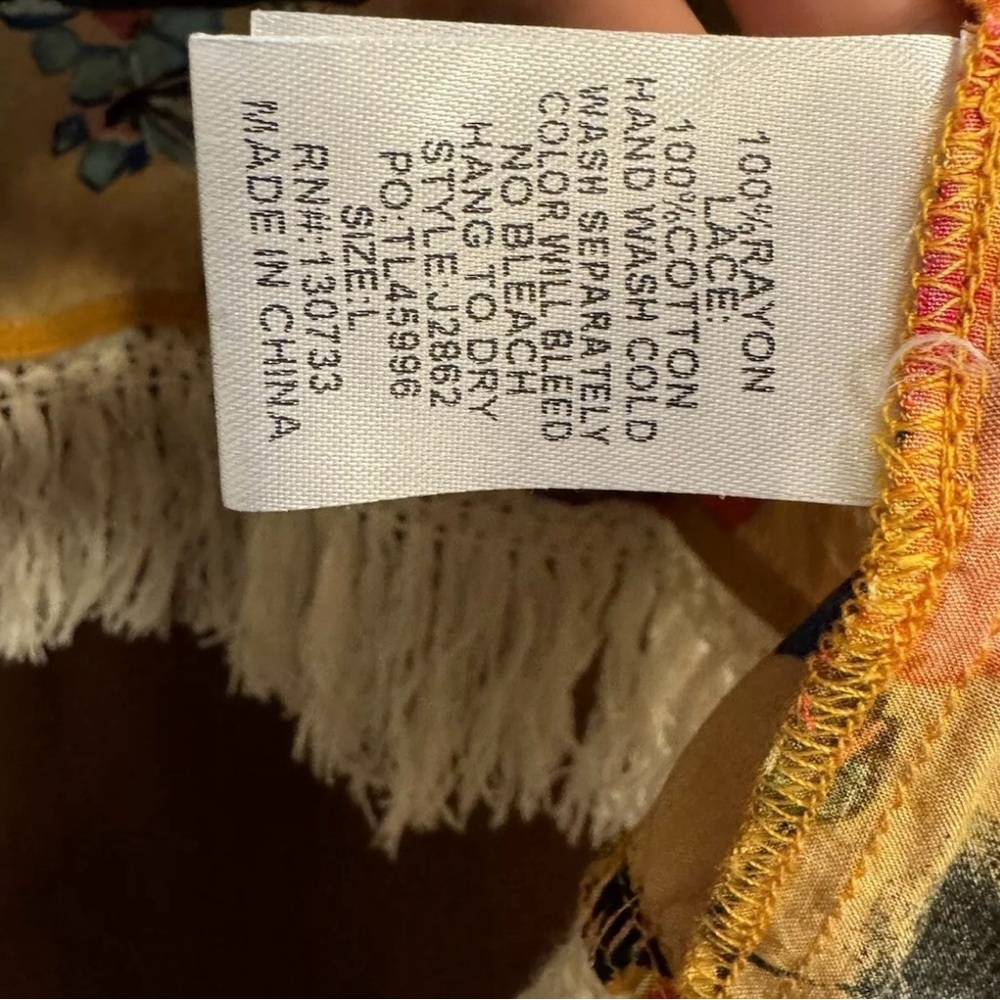Umgee Kimono Large mustard yellow floral boho wrap hippie Gypsy - Picture 4 of 5